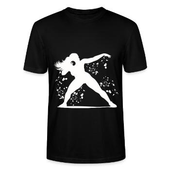Kugelstoßer Colorsplash Kugelstoßen - Stanley/Stella Unisex Bio-T-Shirt CRAFTER - Schwarz - Vorne - Alina (178cm) & Michal (187cm)