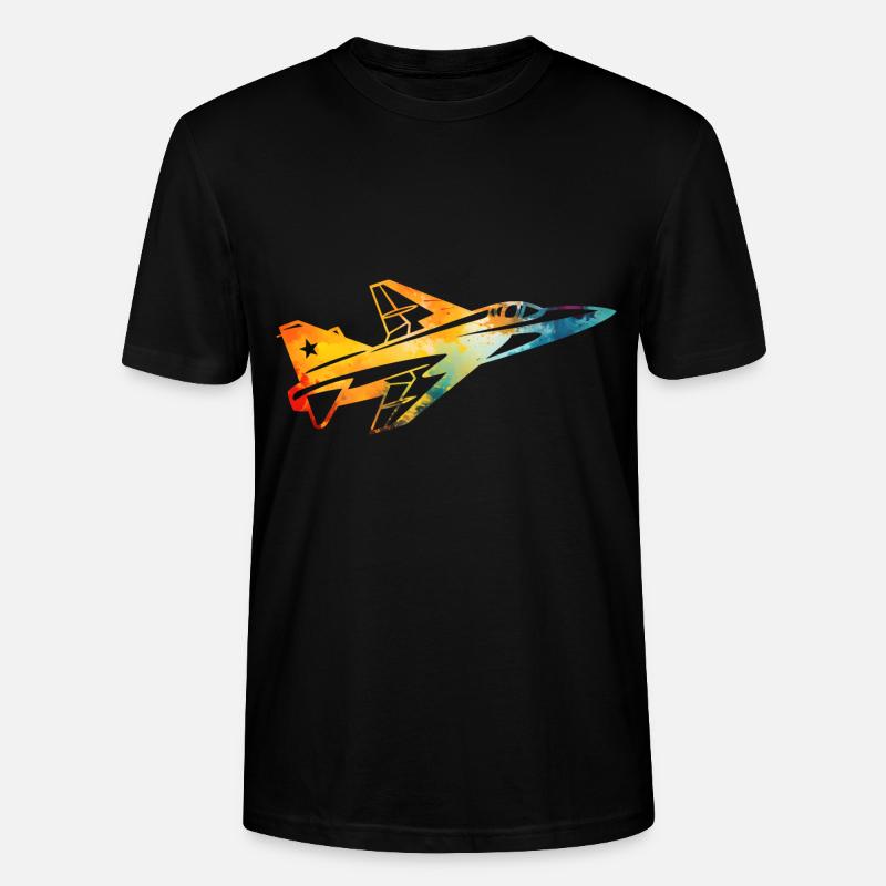 Avion de chasse - T-shirt bio CRAFTER Stanley Stella Unisexe - noir