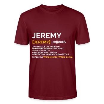 Jeremy - Stanley/Stella Unisex Bio-T-Shirt CRAFTER - Burgunderrot - Vorne - Alina (178cm) & Michal (187cm)