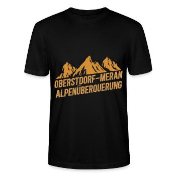 Traversée des Alpes Sentier de randonnée longue distance Oberstdorf Merano E5 - T-shirt bio CRAFTER Stanley Stella Unisexe - noir - Devant - Alina (178cm) & Michal (187cm)