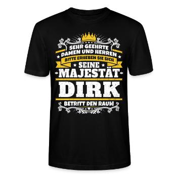 Sa Majesté Dirk - T-shirt bio CRAFTER Stanley Stella Unisexe - noir - Devant - Alina (178cm) & Michal (187cm)