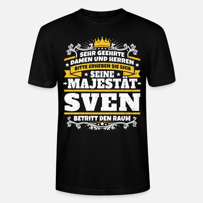 Sa Majesté Sven - T-shirt bio CRAFTER Stanley Stella Unisexe - noir