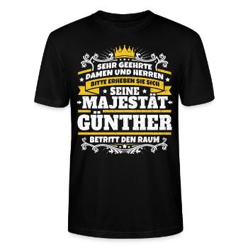 Sa Majesté Günther - T-shirt bio CRAFTER Stanley Stella Unisexe - noir - Devant - Alina (178cm) & Michal (187cm)