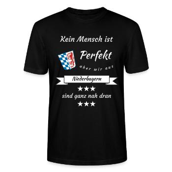 Niederbayern Geschenk Heimat Tracht Bayern Bier - Stanley/Stella Unisex Bio-T-Shirt CRAFTER - Schwarz - Vorne - Alina (178cm) & Michal (187cm)