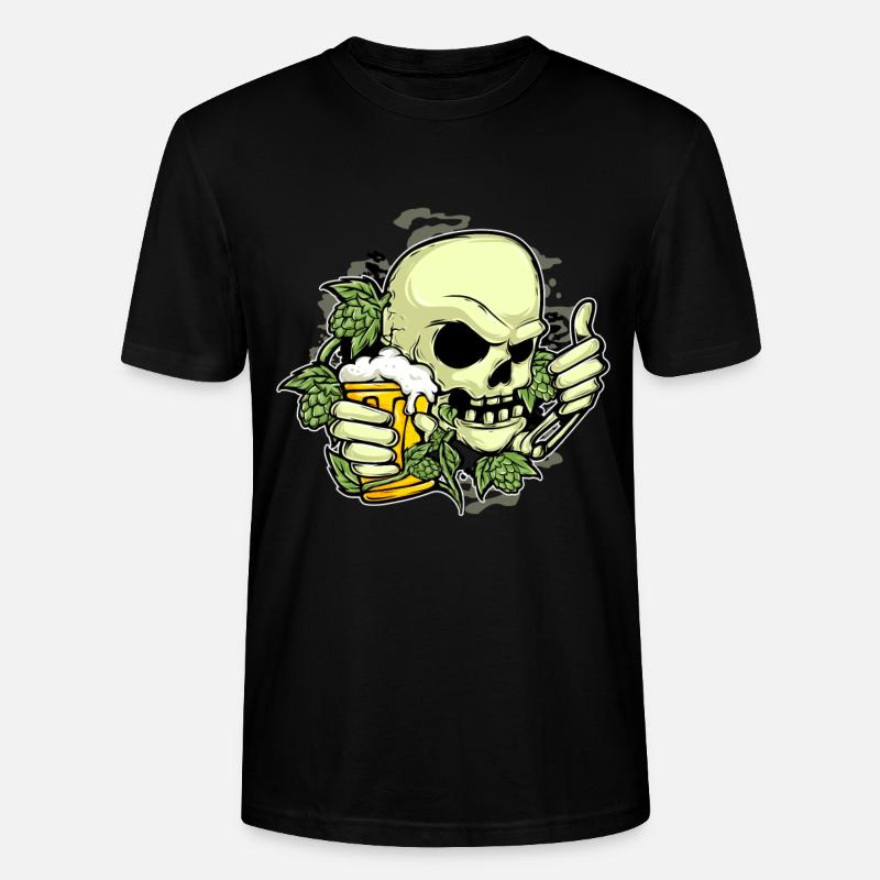 Hopfen Bier Schädel - Stanley/Stella Unisex Bio-T-Shirt CRAFTER - Schwarz