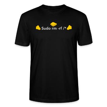 LINUX: Sudo rm - Stanley/Stella Unisex Bio-T-Shirt CRAFTER - Schwarz - Vorne - Alina (178cm) & Michal (187cm)