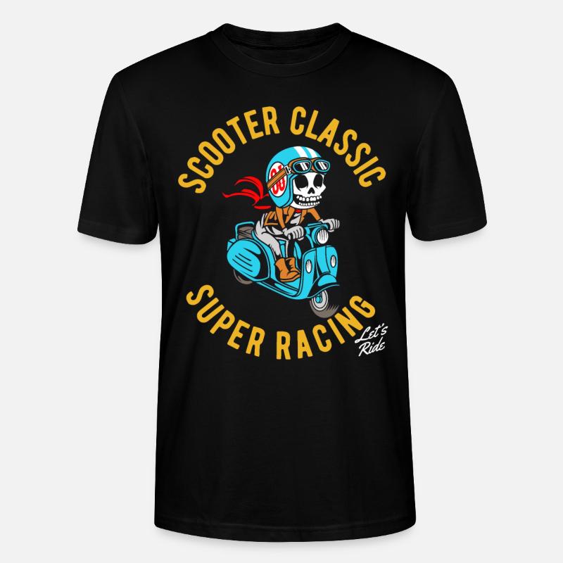 Motorroller classic Skelett - Stanley/Stella Unisex Bio-T-Shirt CRAFTER - Schwarz