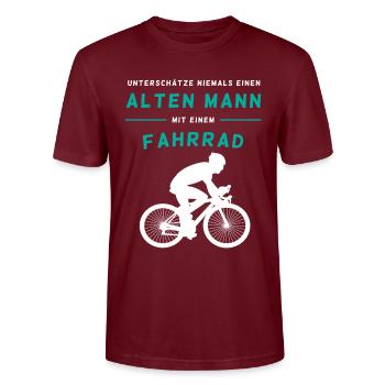 Vélo - Vieil homme - T-shirt bio CRAFTER Stanley Stella Unisexe - bordeaux - Devant - Alina (178cm) & Michal (187cm)