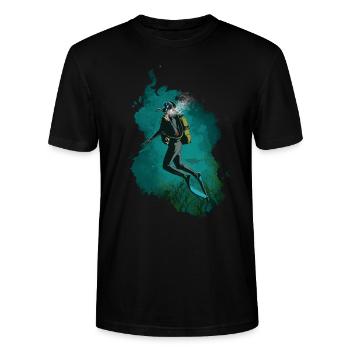 diving - Stanley/Stella CRAFTER Unisex Organic T-Shirt - black - Front - Alina (178cm) & Michal (187cm)