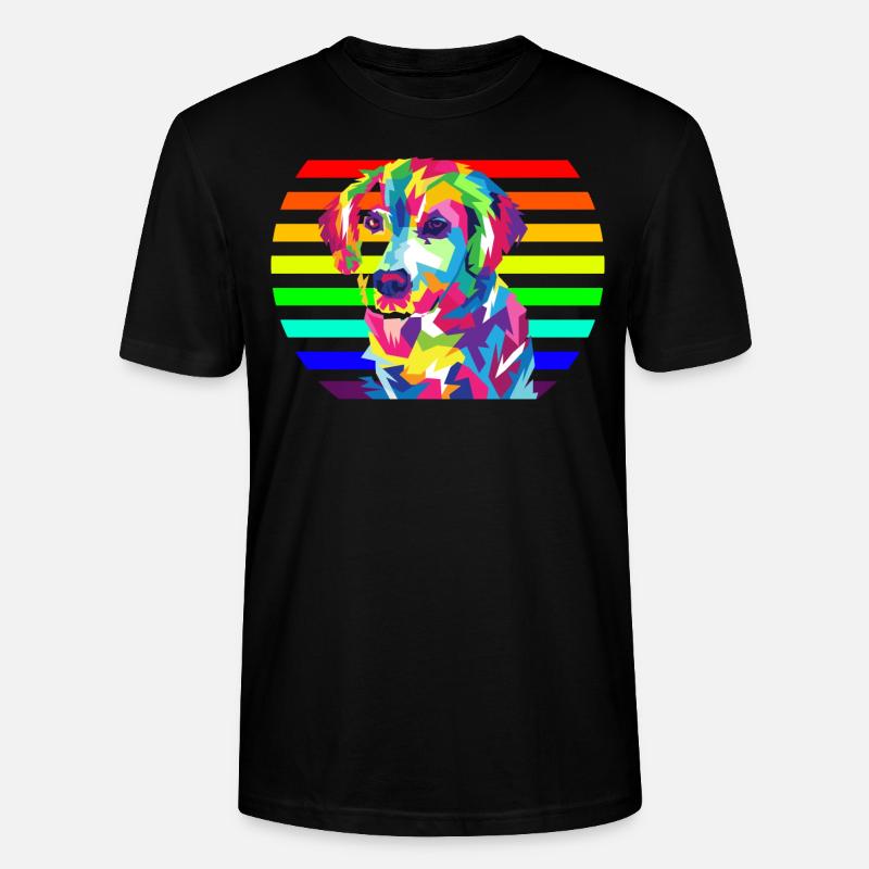 Regenbogen Hund - Stanley/Stella Unisex Bio-T-Shirt CRAFTER - Schwarz