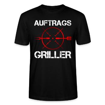 Auftragsgriller - Stanley/Stella Unisex Bio-T-Shirt CRAFTER - Schwarz - Vorne - Alina (178cm) & Michal (187cm)