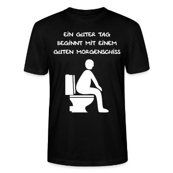 Klo, kacken, Morgenschiss, scheißen, WC, Stuhlgang - Stanley/Stella Unisex Bio-T-Shirt CRAFTER - Schwarz - Vorne - Alina (178cm) & Michal (187cm)