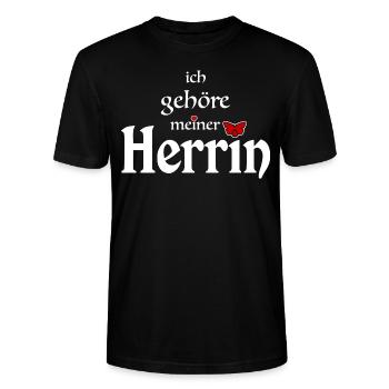 Domina Herrin Eigentum - Stanley/Stella Unisex Bio-T-Shirt CRAFTER - Schwarz - Vorne - Alina (178cm) & Michal (187cm)