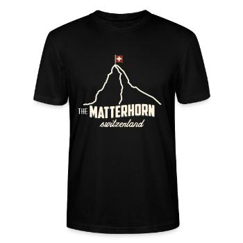 The Matterhorn - Switzerland | dream Artworks - Stanley/Stella Unisex Bio-T-Shirt CRAFTER - Schwarz - Vorne - Alina (178cm) & Michal (187cm)