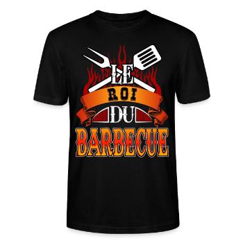 Le Roi Du Barbecue BBQ - T-shirt bio CRAFTER Stanley Stella Unisexe - noir - Devant - Alina (178cm) & Michal (187cm)