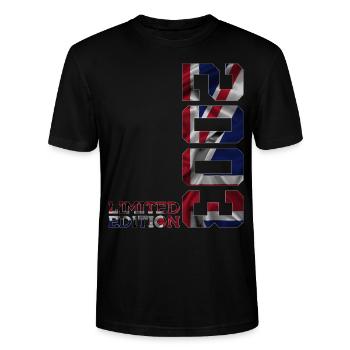 ÉDITION LIMITÉE ANGLETERRE 23E ANNIVERSAIRE 2003 UK - T-shirt bio CRAFTER Stanley Stella Unisexe - noir - Devant - Alina (178cm) & Michal (187cm)