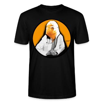 Dolphin Doctor Animal Face Listener Opposite - Stanley/Stella CRAFTER Unisex Organic T-Shirt - black - Front - Alina (178cm) & Michal (187cm)