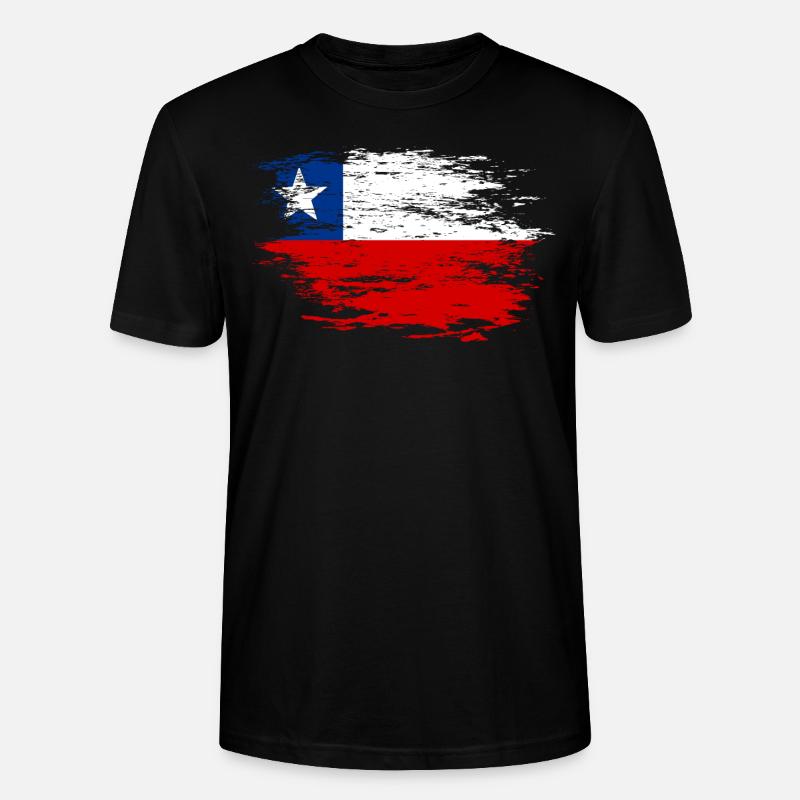 Drapeau chilien utilisé - T-shirt bio CRAFTER Stanley Stella Unisexe - noir
