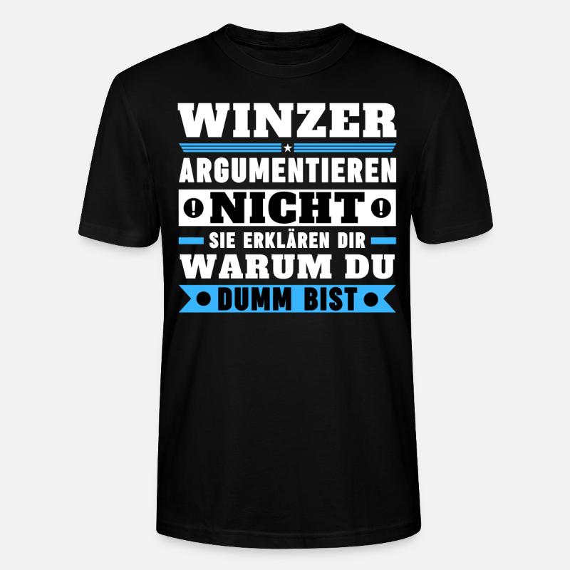 Winzer argumentieren nicht - Stanley/Stella Unisex Bio-T-Shirt CRAFTER - Schwarz