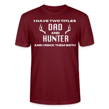 Jäger Spruch Jagd - Stanley/Stella Unisex Bio-T-Shirt CRAFTER - Burgunderrot - Vorne - Alina (178cm) & Michal (187cm)