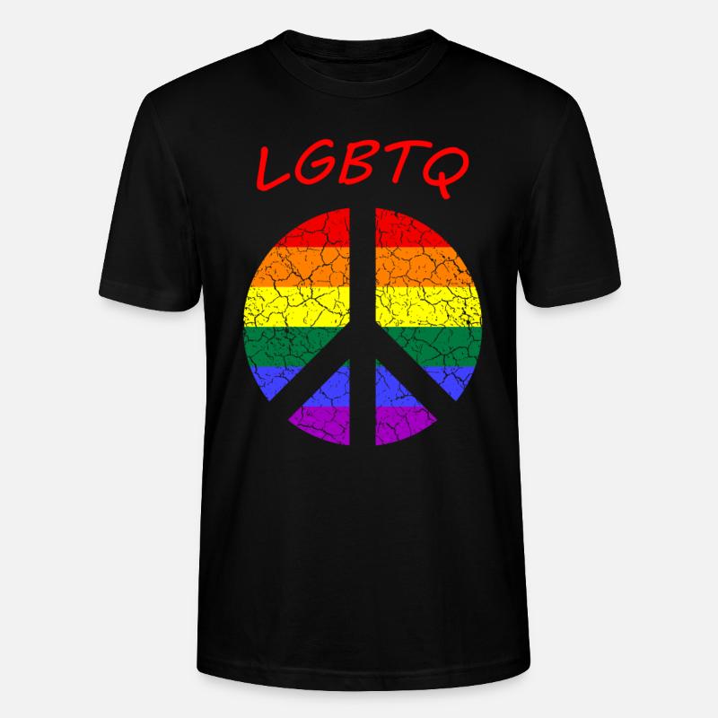 Peace Love LGBTQ CSD - Stanley/Stella Unisex Bio-T-Shirt CRAFTER - Schwarz