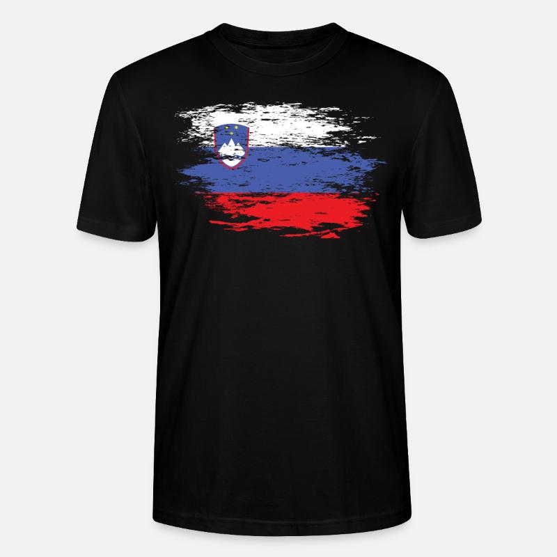 Drapeau de la Slovénie utilisé - T-shirt bio CRAFTER Stanley Stella Unisexe - noir