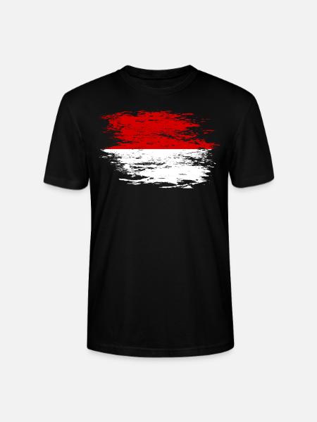 Indonesia flag used - Stanley/Stella CRAFTER Unisex Organic T-Shirt - black