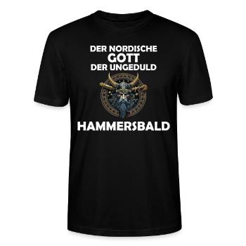Wikinger Hammersbald Nordische Mythologie Ungeduld - Stanley/Stella Unisex Bio-T-Shirt CRAFTER - Schwarz - Vorne - Alina (178cm) & Michal (187cm)