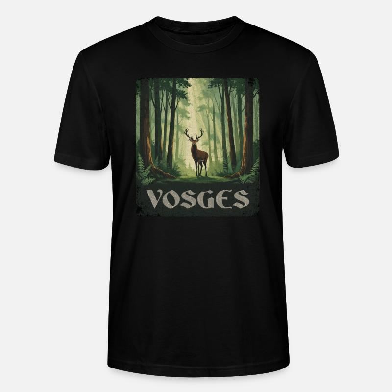 Vosges Hirsch Wald - Stanley/Stella Unisex Bio-T-Shirt CRAFTER - Schwarz