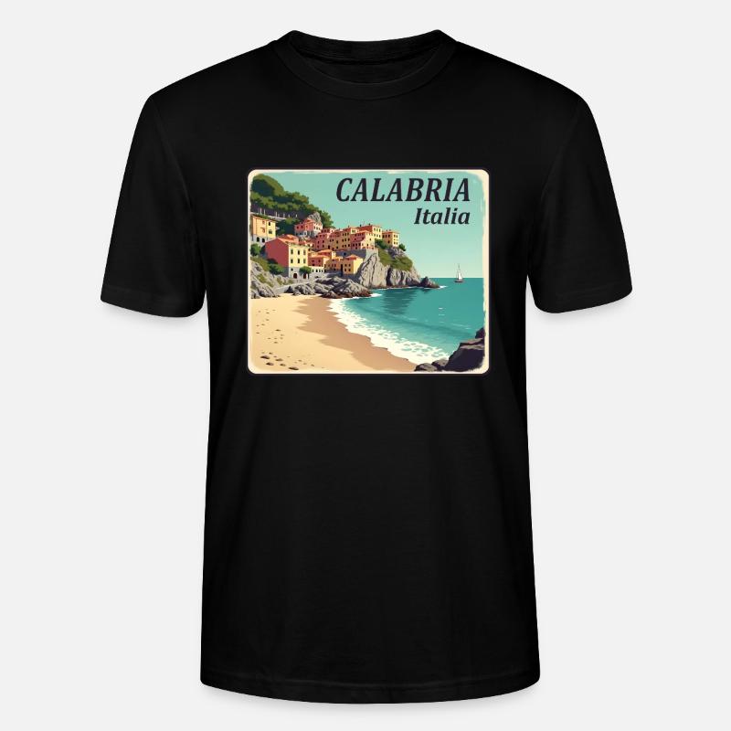 Situation côtière de la Calabre - T-shirt bio CRAFTER Stanley Stella Unisexe - noir