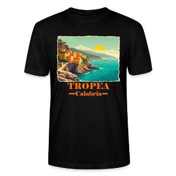 Tropea Calabria orange - Stanley/Stella CRAFTER Unisex Organic T-Shirt - black - Front - Alina (178cm) & Michal (187cm)