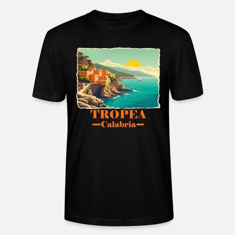 Tropea Calabria orange - Stanley/Stella CRAFTER Unisex Organic T-Shirt - black