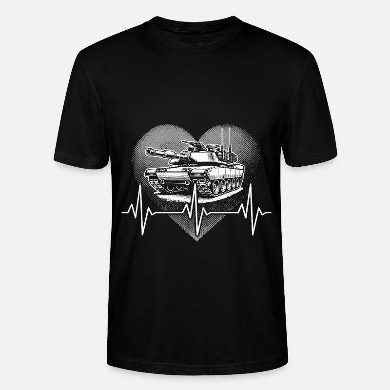 Herzschlag Panzer - Stanley/Stella Unisex Bio-T-Shirt CRAFTER - Schwarz