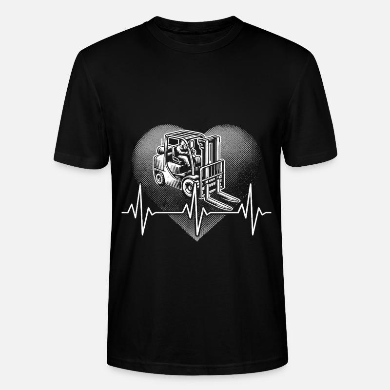 Herzschlag Gabelstapler - Stanley/Stella Unisex Bio-T-Shirt CRAFTER - Schwarz
