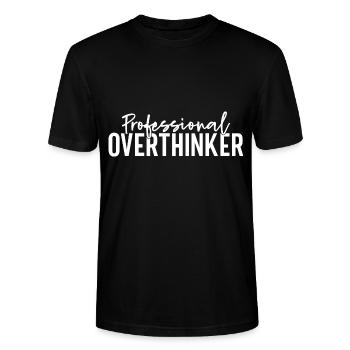 Professionelle Überdenker-Typografie-Aussage - Stanley/Stella Unisex Bio-T-Shirt CRAFTER - Schwarz - Vorne - Alina (178cm) & Michal (187cm)
