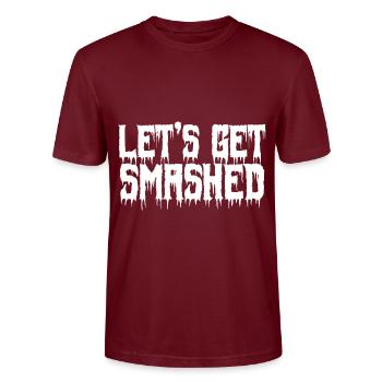 Halloween - let's GET Smashed - Stanley/Stella CRAFTER Unisex Organic T-Shirt - burgundy - Front - Alina (178cm) & Michal (187cm)