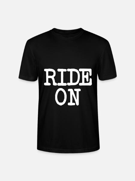 Motivational slogan RIDE ON Statement - Stanley/Stella CRAFTER Unisex Organic T-Shirt - black
