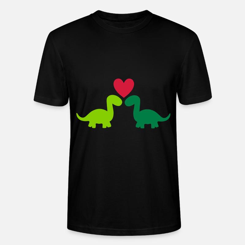 Zwei Brontosaurier und ein Herz - Stanley/Stella Unisex Bio-T-Shirt CRAFTER - Schwarz