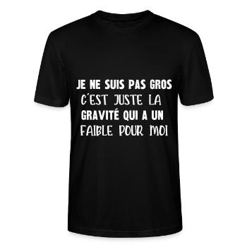 je ne suis pas gros - T-shirt bio CRAFTER Stanley Stella Unisexe - noir - Devant - Alina (178cm) & Michal (187cm)