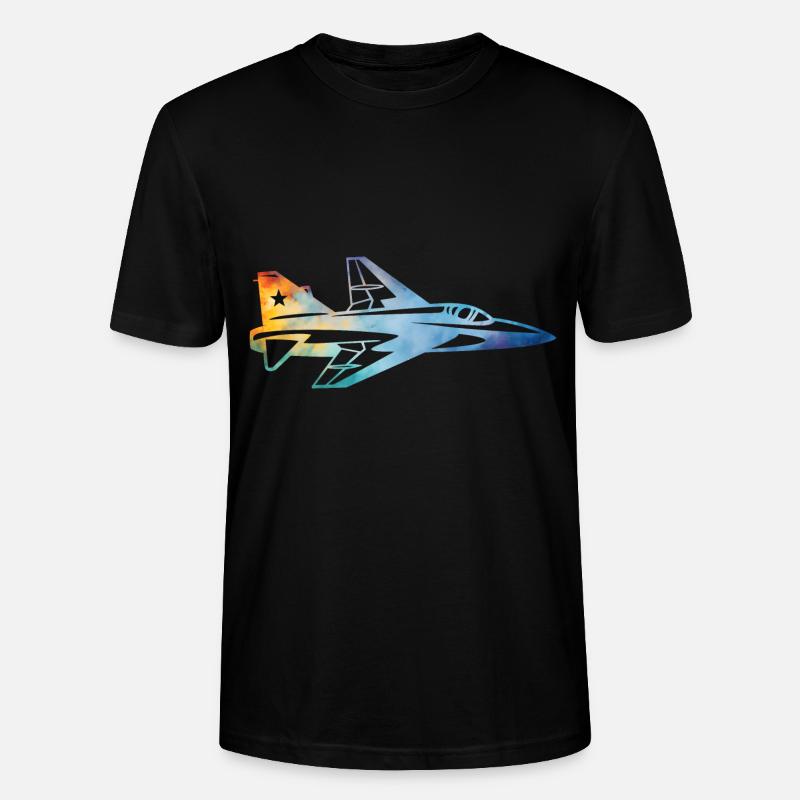 Kampfflugzeug - Stanley/Stella Unisex Bio-T-Shirt CRAFTER - Schwarz