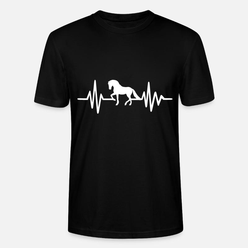 Pferde-Herzfrequenz-Reiten - Stanley/Stella Unisex Bio-T-Shirt CRAFTER - Schwarz