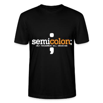 Semicolon Only Programmers Will Understand Coder N - Stanley/Stella Unisex Bio-T-Shirt CRAFTER - Schwarz - Vorne - Alina (178cm) & Michal (187cm)