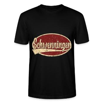 Schwenningen retro design - Stanley/Stella Unisex Bio-T-Shirt CRAFTER - Schwarz - Vorne - Alina (178cm) & Michal (187cm)