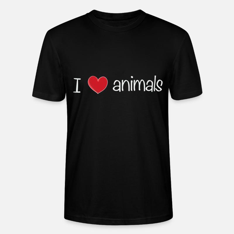 ich liebe tiere text - Stanley/Stella Unisex Bio-T-Shirt CRAFTER - Schwarz