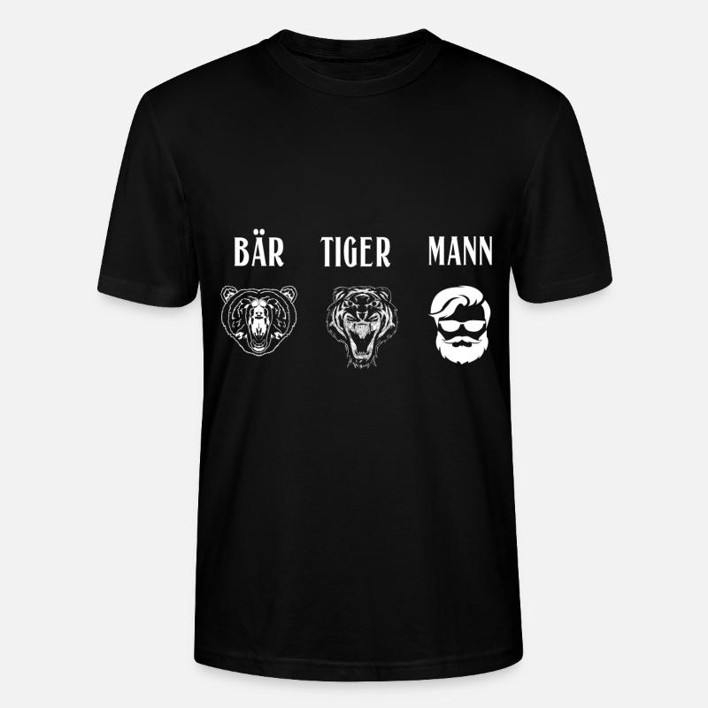 Bär Tiger Mann Bärtiger Mann - Stanley/Stella Unisex Bio-T-Shirt CRAFTER - Schwarz