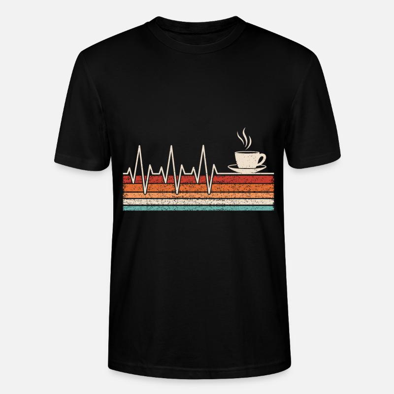 Kaffeetrinker Herzschlag - Stanley/Stella Unisex Bio-T-Shirt CRAFTER - Schwarz