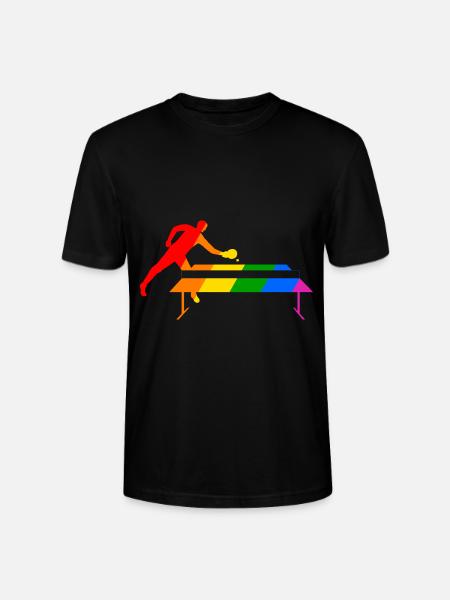 Rainbow Table Tennis - Stanley/Stella CRAFTER Unisex Organic T-Shirt - black