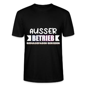 AUSSER BETRIEB GEDULDSFADEN GERISSEN - Stanley/Stella Unisex Bio-T-Shirt CRAFTER - Schwarz - Vorne - Alina (178cm) & Michal (187cm)