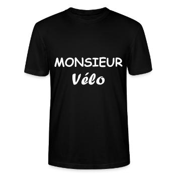 Monsieur Vélo - T-shirt bio CRAFTER Stanley Stella Unisexe - noir - Devant - Alina (178cm) & Michal (187cm)