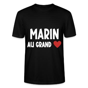 marin au grand cœur - T-shirt bio CRAFTER Stanley Stella Unisexe - noir - Devant - Alina (178cm) & Michal (187cm)